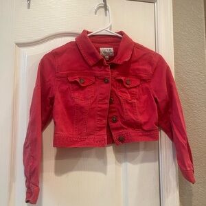 Hot Pink cropped Jean Jacket (Youth Small)